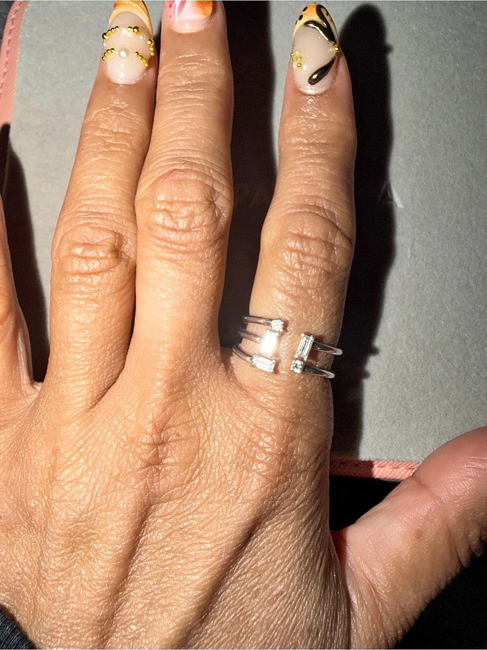 Pandora Crossover Pavé Triple Band Ring Silver